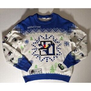 Microsoft Sweater XXL White Blue Windows MS Paint Ugly Christmas 2020   XL C-47"